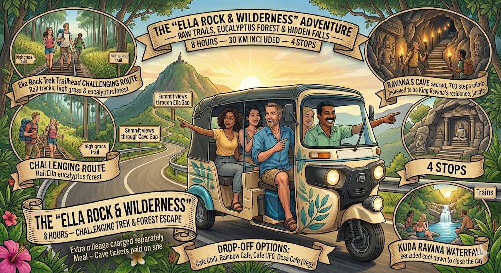 Ella Rock hiking trails and waterfalls